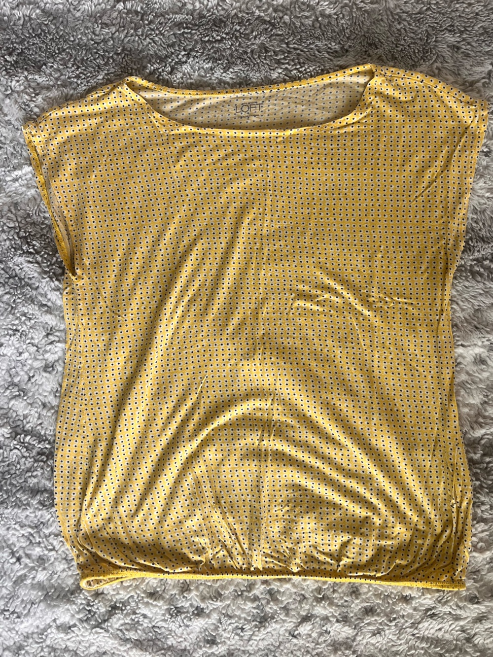 LOFT Yellow Dot Tank with Gathered Hem